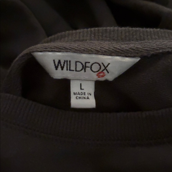 Wildfox "Easy Does It" grey Black Sweatshirt Graphic Crewneck sweater top sz L - Picture 7 of 10